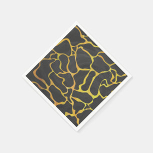 Giraffe Black and Yellow Print Napkin