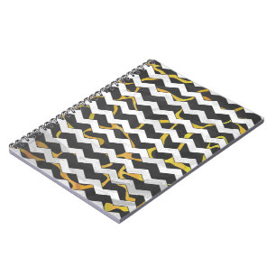 Giraffe Black and Yellow Print Notebook