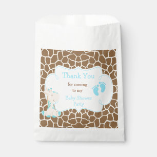 Giraffe Blue Boy Baby Shower Party Favour Bags