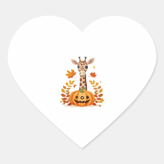 Giraffe Boo Halloween Classic T-Shirt_9 Heart Sticker (Front)