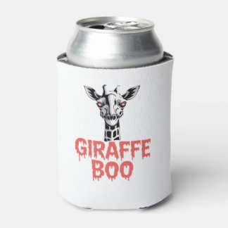 Giraffe Boo Halloween. Creepy Psychedelic Giraffe Can Cooler