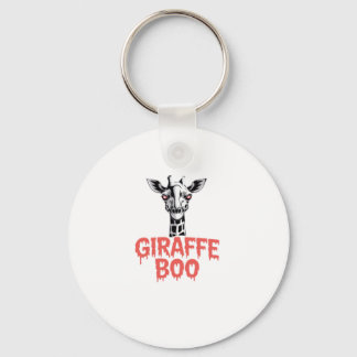 Giraffe Boo Halloween. Creepy Psychedelic Giraffe Key Ring