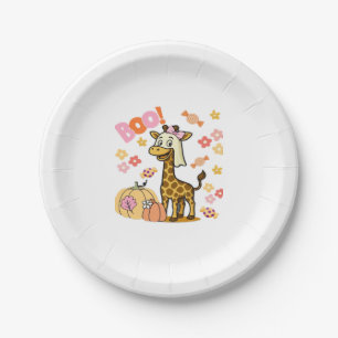 Giraffe Boo Halloween, Cute Giraffe, Spooky Animal Paper Plate