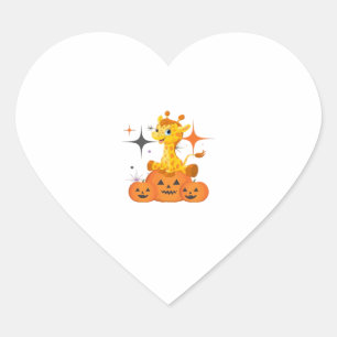 Giraffe Boo Halloween � Cute Spooky Season Design Heart Sticker