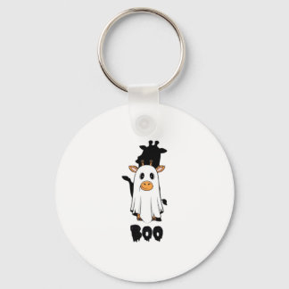 Giraffe Boo Halloween Oversized T-Shirt_2 Key Ring