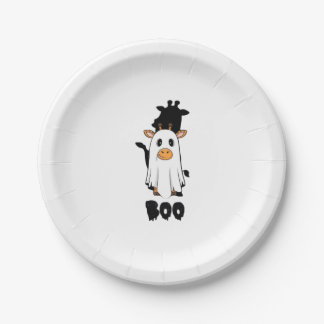 Giraffe Boo Halloween Oversized T-Shirt_2 Paper Plate