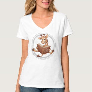 Giraffe Book Adventure T-Shirt" T-Shirt