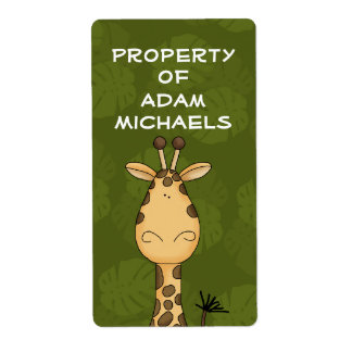 Giraffe Bookplate Label