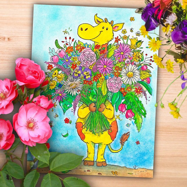 Giraffe bouquet postcard  (Creator Uploaded)