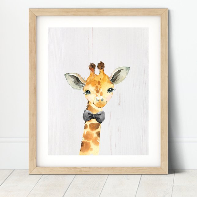 Giraffe Bowtie Safari Jungle Nursery Art Print (Creator Uploaded)