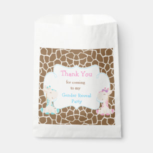 Giraffe Boy & Girl Gender Reveal Party Favour Bags