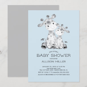 Giraffe Boys baby Shower Invitation