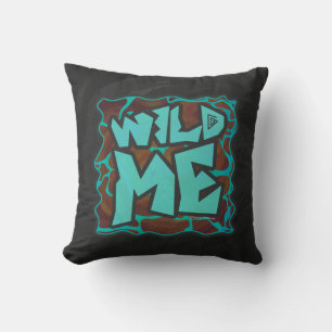 Giraffe Brown and Teal Print Cushion
