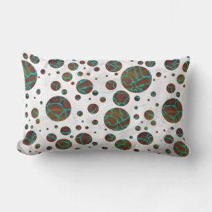 Giraffe Brown and Teal Print Lumbar Cushion