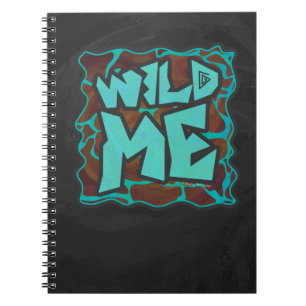 Giraffe Brown and Teal Print Notebook
