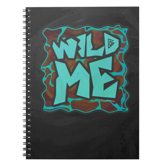 Giraffe Brown and Teal Print Notebook (Front)