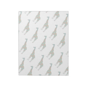 Giraffe Brown and Teal Print Notepad