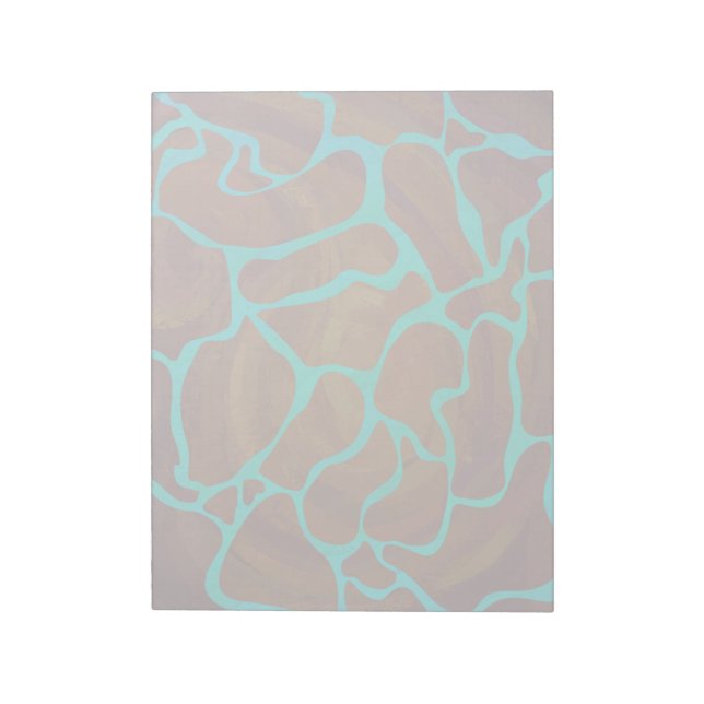 Giraffe Brown and Teal Print Notepad (Rotated)