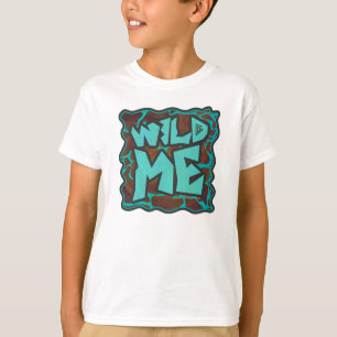 Giraffe Brown and Teal Print T-Shirt