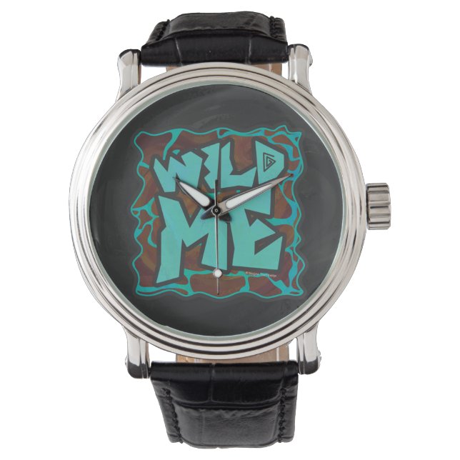 Giraffe Brown and Teal Print Watch (Front)