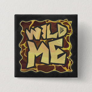 Giraffe Brown and Yellow Print 15 Cm Square Badge