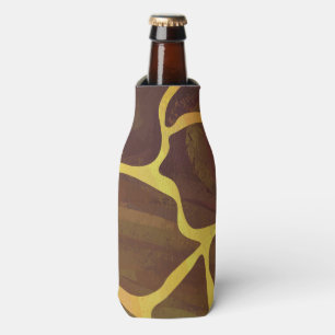 Giraffe Brown and Yellow Print Bottle Cooler