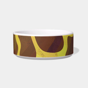 Giraffe Brown and Yellow Print Bowl