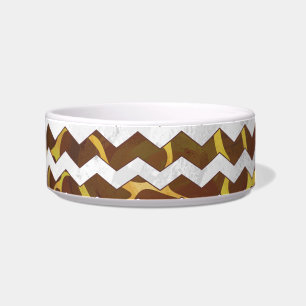 Giraffe Brown and Yellow Print Bowl