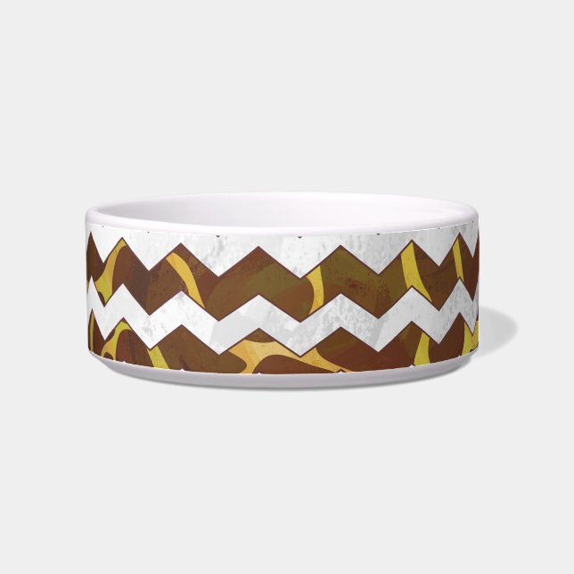 Giraffe Brown and Yellow Print Bowl (Right)