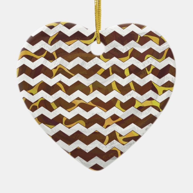 Giraffe Brown and Yellow Print Ceramic Tree Decoration (Front)