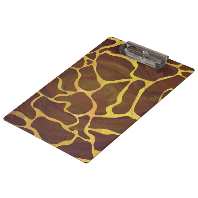 Giraffe Brown and Yellow Print Clipboard (Angled)