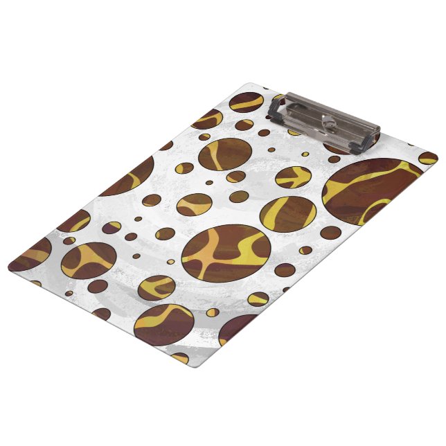 Giraffe Brown and Yellow Print Clipboard (Angled)