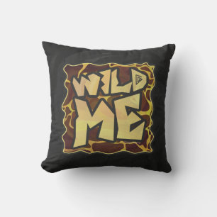 Giraffe Brown and Yellow Print Cushion