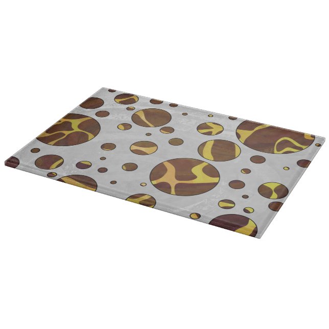 Giraffe Brown and Yellow Print Cutting Board (Corner)