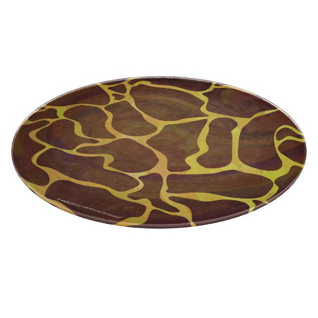 Giraffe Brown and Yellow Print Cutting Board (Corner)