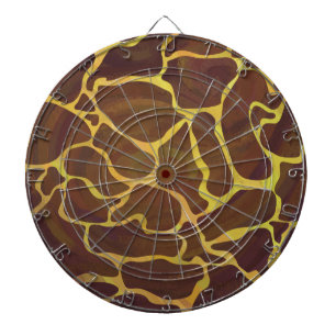 Giraffe Brown and Yellow Print Dartboard