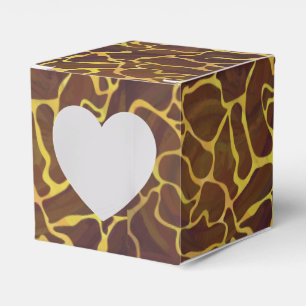 Giraffe Brown and Yellow Print Favour Box