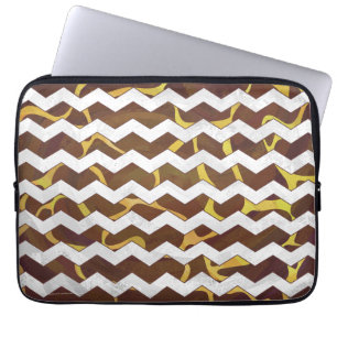Giraffe Brown and Yellow Print Laptop Sleeve