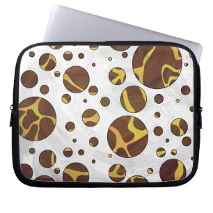 Giraffe Brown and Yellow Print Laptop Sleeve