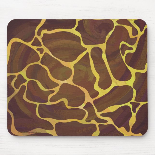 Giraffe Brown and Yellow Print Mouse Mat (Front)