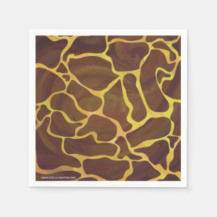 Giraffe Brown and Yellow Print Napkin