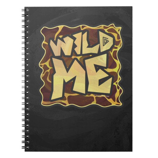Giraffe Brown and Yellow Print Notebook (Front)