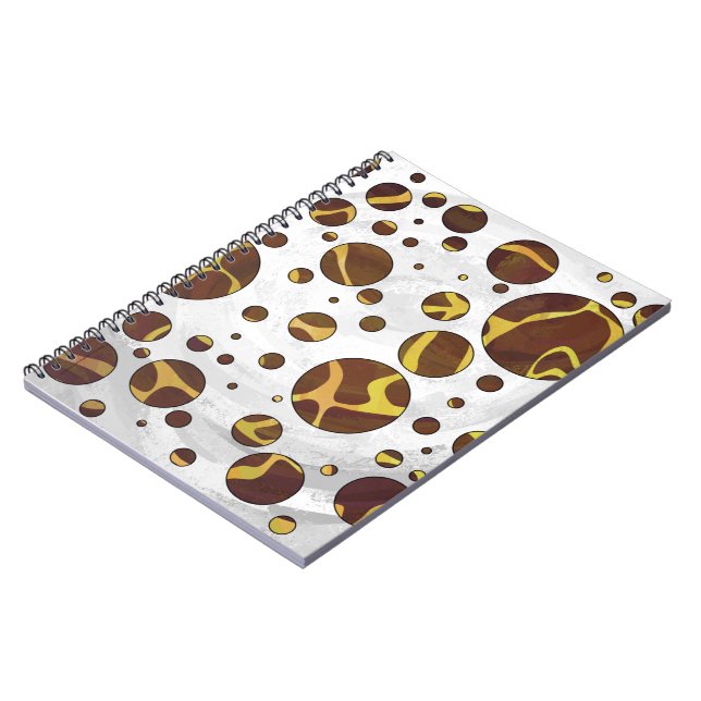 Giraffe Brown and Yellow Print Notebook (Left Side)