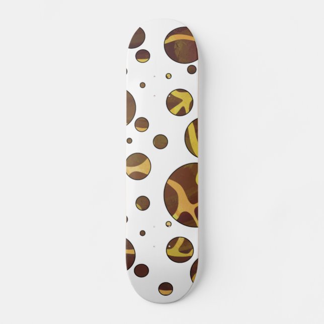 Giraffe Brown and Yellow Print Skateboard (Front)