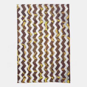 Giraffe Brown and Yellow Print Tea Towel