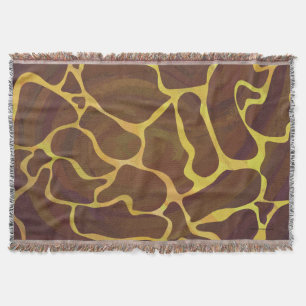Giraffe Brown and Yellow Print Throw Blanket