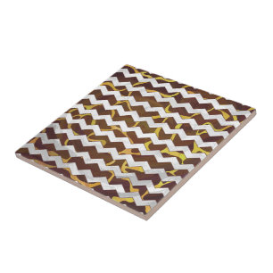 Giraffe Brown and Yellow Print Tile