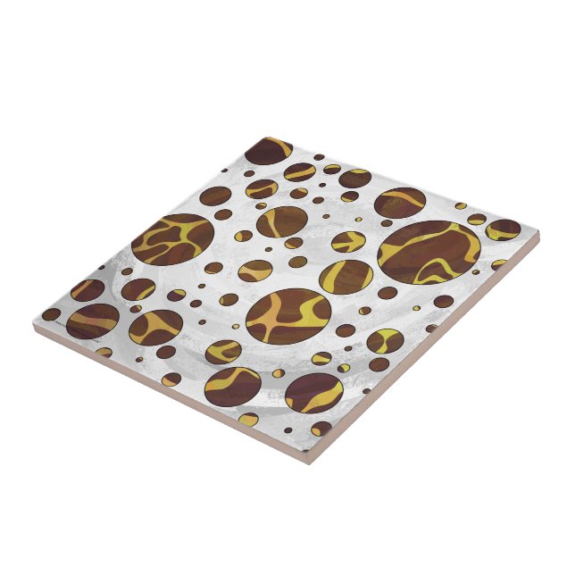 Giraffe Brown and Yellow Print Tile (Side)
