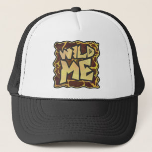 Giraffe Brown and Yellow Print Trucker Hat