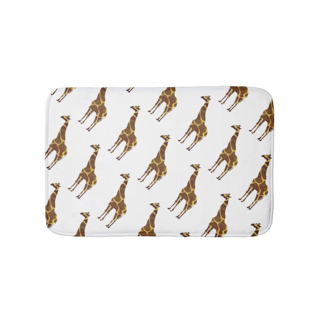 Giraffe Brown and Yellow Silhouette Bath Mat (Front)